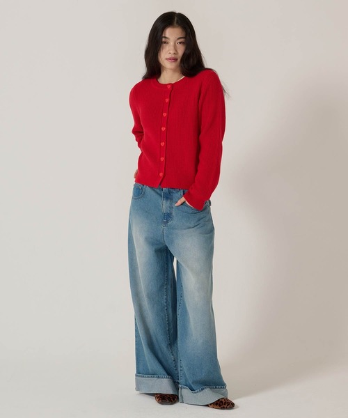 TINA:JOJUN(ティーナジョジュン)の「ヘム ロールアップ バギーデニムパンツ TINA:JOJUN(デニムパンツ・レディース・ブルー/ネイビー・S/M)」の3枚目の写真