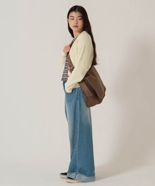 TINA:JOJUN(ティーナジョジュン)の「ヘム ロールアップ バギーデニムパンツ TINA:JOJUN(デニムパンツ・レディース・ブルー/ネイビー・S/M)」の9枚目の写真