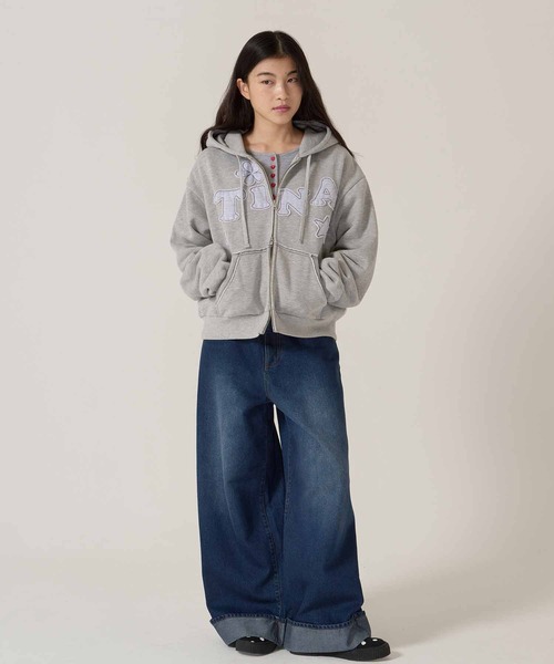 TINA:JOJUN(ティーナジョジュン)の「ヘム ロールアップ バギーデニムパンツ TINA:JOJUN(デニムパンツ・レディース・ブルー/ネイビー・S/M)」の12枚目の写真