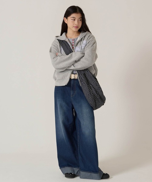 TINA:JOJUN(ティーナジョジュン)の「ヘム ロールアップ バギーデニムパンツ TINA:JOJUN(デニムパンツ・レディース・ブルー/ネイビー・S/M)」の18枚目の写真