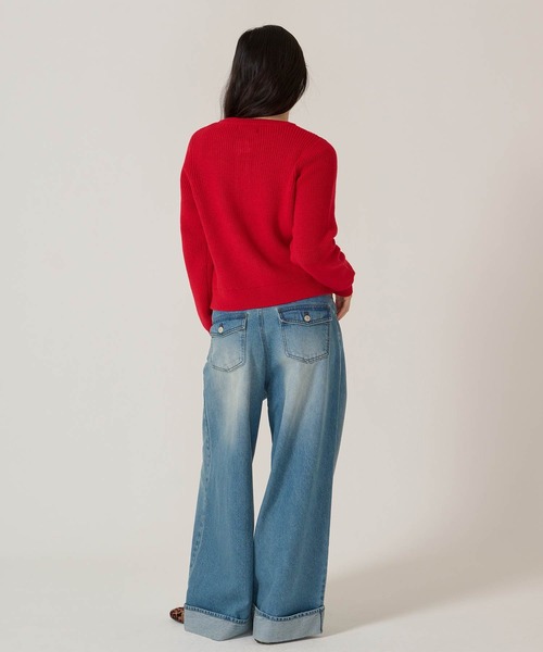 TINA:JOJUN(ティーナジョジュン)の「ヘム ロールアップ バギーデニムパンツ TINA:JOJUN(デニムパンツ・レディース・ブルー/ネイビー・S/M)」の22枚目の写真