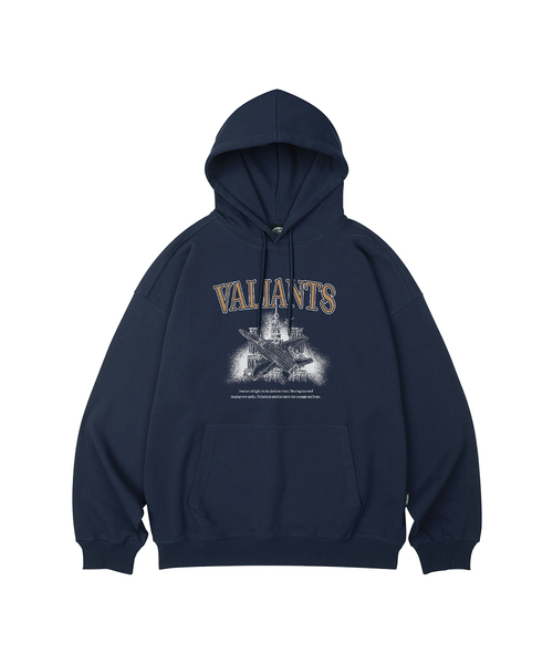 WILDROCK(ワイルドロック)の「VALIANTS オーバーサイズ フードパーカー_10 COL(パーカー・メンズ・ブラック/ベージュ/ネイビー/ブラウン/ピンク/ブルー/アイボリー/ダークグレー/バーガンディー/チャコール・SMALL/MEDIUM/LARGE)」の7枚目の写真
