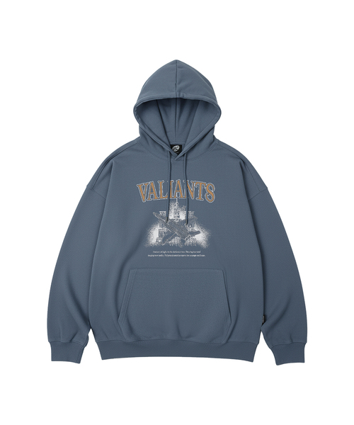 WILDROCK(ワイルドロック)の「VALIANTS オーバーサイズ フードパーカー_10 COL(パーカー・メンズ・ブラック/ベージュ/ネイビー/ブラウン/ピンク/ブルー/アイボリー/ダークグレー/バーガンディー/チャコール・SMALL/MEDIUM/LARGE)」の8枚目の写真