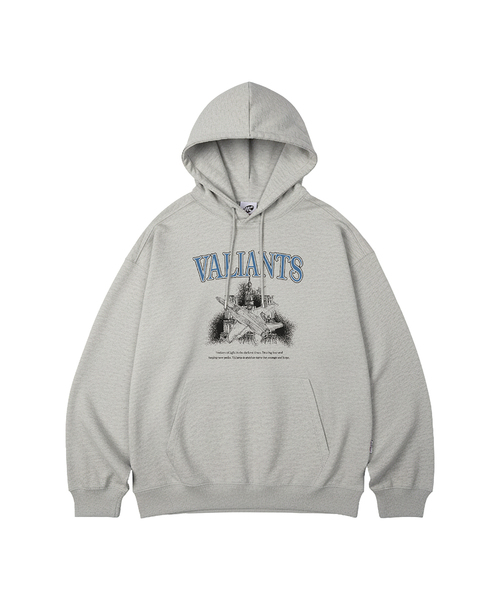 WILDROCK(ワイルドロック)の「VALIANTS オーバーサイズ フードパーカー_10 COL(パーカー・メンズ・ブラック/ベージュ/ネイビー/ブラウン/ピンク/ブルー/アイボリー/ダークグレー/バーガンディー/チャコール・SMALL/MEDIUM/LARGE)」の3枚目の写真