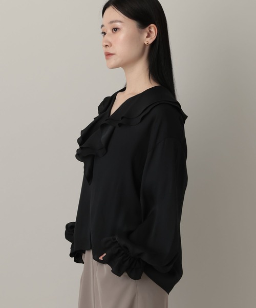 A part by（アパートバイ）の「ラッフルブラウス（シャツ/ブラウス・レディース・ライトブルー/ブラック/オフホワイト・FREE）」の20枚目の写真
