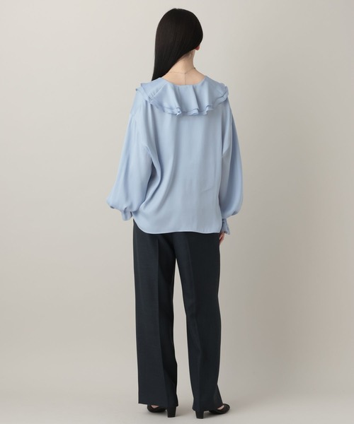 A part by（アパートバイ）の「ラッフルブラウス（シャツ/ブラウス・レディース・ライトブルー/ブラック/オフホワイト・FREE）」の12枚目の写真