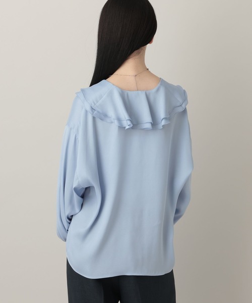 A part by（アパートバイ）の「ラッフルブラウス（シャツ/ブラウス・レディース・ライトブルー/ブラック/オフホワイト・FREE）」の15枚目の写真