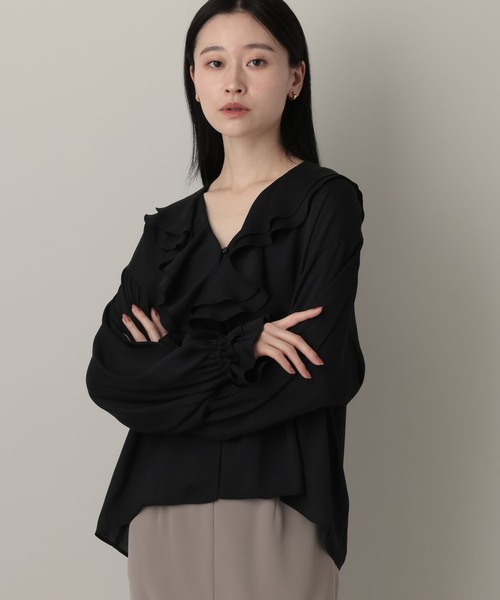 A part by（アパートバイ）の「ラッフルブラウス（シャツ/ブラウス・レディース・ライトブルー/ブラック/オフホワイト・FREE）」の19枚目の写真