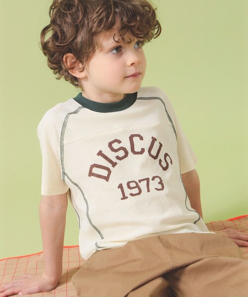 こども ビームス（コドモビームス）の「【別注】DISCUS ATHLETIC / 半袖 ラグラン スリーブ Tシャツ 2026SS（100～150cm）（Tシャツ/カットソー・キッズ・ベージュ/グリーン・L(140-150㎝)/M(120-130㎝)/S(100-110㎝)）」の2枚目の写真