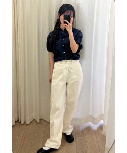 LINGSEOUL(リングソウル)の「cotton roll-up blouse-navy(シャツ/ブラウス・レディース・その他・FREE)」の3枚目の写真