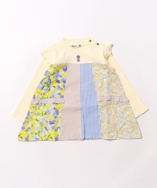 RAGMART（ラグマート）の「パッチワークチュニック（チュニック・キッズ・ピンク/オフホワイト・90cm/95cm）」の2枚目の写真