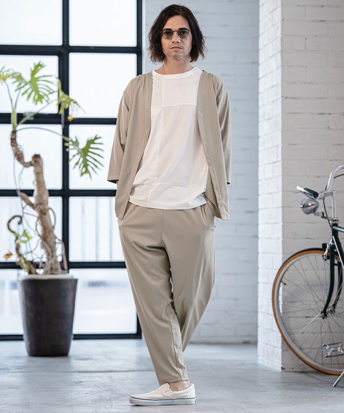 CAMBIO(カンビオ)の「mcg3760-Stretch Smooth 3-4 Sleeve Cardigan 7分袖カーディガン(S65726cmb)(カーディガン/ボレロ・メンズ・ブラック/ベージュ/チャコール・S/M/L)」の14枚目の写真