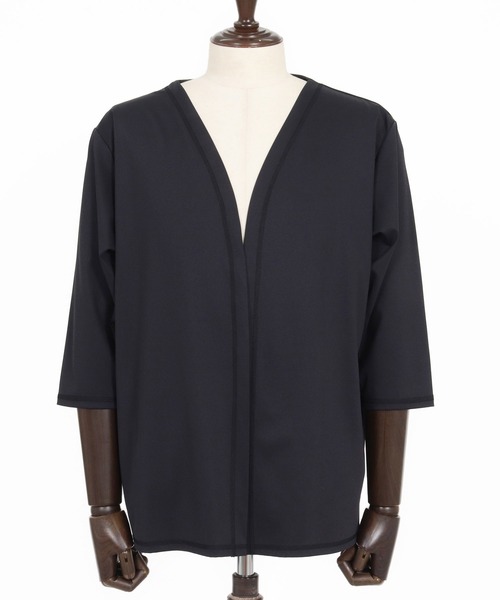 CAMBIO(カンビオ)の「mcg3760-Stretch Smooth 3-4 Sleeve Cardigan 7分袖カーディガン(S65726cmb)(カーディガン/ボレロ・メンズ・ブラック/ベージュ/チャコール・S/M/L)」の16枚目の写真