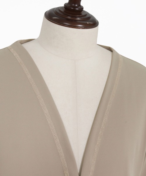 CAMBIO(カンビオ)の「mcg3760-Stretch Smooth 3-4 Sleeve Cardigan 7分袖カーディガン(S65726cmb)(カーディガン/ボレロ・メンズ・ブラック/ベージュ/チャコール・S/M/L)」の20枚目の写真