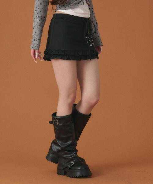 WEGO（ウィゴー）の「DISPARK/【26年春夏新作】musicnoteフリルスカパン（スカート・レディース・ブラック/ホワイト・FREE）」の10枚目の写真