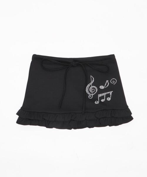 WEGO（ウィゴー）の「DISPARK/【26年春夏新作】musicnoteフリルスカパン（スカート・レディース・ブラック/ホワイト・FREE）」の12枚目の写真