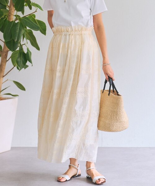 BEARDSLEY（ビアズリー）の「《HiROMITHiSTLE》スクエアフレームスカート（スカート・レディース・ベージュ/ブラック・FREE）」の2枚目の写真