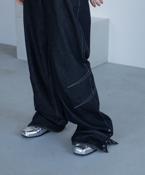 VACANCY（ヴァカンシー）の「カーブステッチスナップデニム（デニムパンツ・レディース・ブラック/ダークインディゴブルー・SMALL/LARGE/MEDIUM）」の20枚目の写真