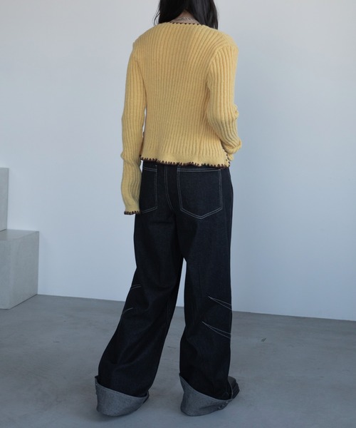 VACANCY（ヴァカンシー）の「カーブステッチスナップデニム（デニムパンツ・レディース・ブラック/ダークインディゴブルー・SMALL/LARGE/MEDIUM）」の14枚目の写真