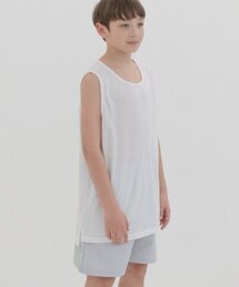 PIANER KIDS（ピアネールキッズ）の「レイヤードスリットロングノースリーブ（ホワイト）（Tシャツ/カットソー）」