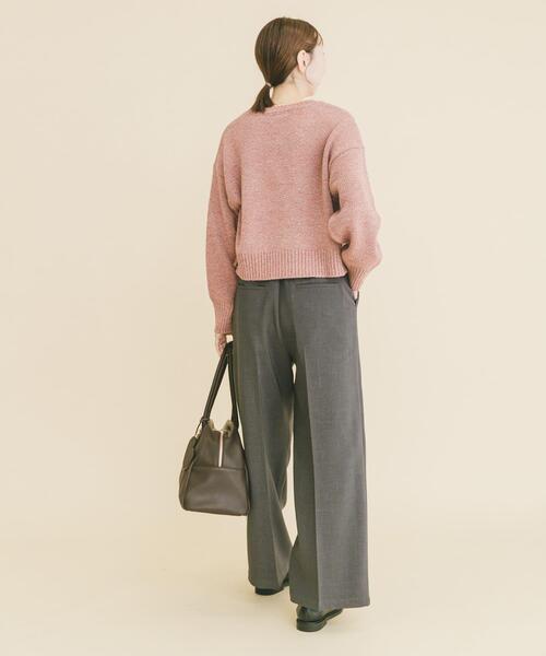 ITEMS URBANRESEARCH(アイテムズ アーバンリサーチ)の「ミックスヤーンニットプルオーバー(ニット/セーター・レディース・グリーン/チャコールグレー/レッド・FREE)」の9枚目の写真