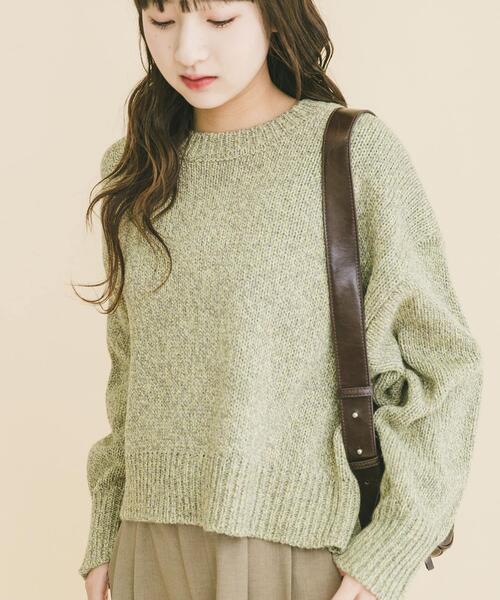 ITEMS URBANRESEARCH(アイテムズ アーバンリサーチ)の「ミックスヤーンニットプルオーバー(ニット/セーター・レディース・グリーン/チャコールグレー/レッド・FREE)」の16枚目の写真