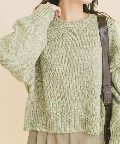 ITEMS URBANRESEARCH(アイテムズ アーバンリサーチ)の「ミックスヤーンニットプルオーバー(ニット/セーター・レディース・グリーン/チャコールグレー/レッド・FREE)」の18枚目の写真