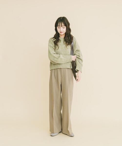 ITEMS URBANRESEARCH(アイテムズ アーバンリサーチ)の「ミックスヤーンニットプルオーバー(ニット/セーター・レディース・グリーン/チャコールグレー/レッド・FREE)」の20枚目の写真