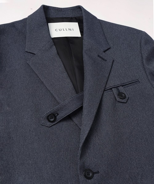 CULLNI(クルニ)の「Faux Denim Slant Belt Tailored Jacket(テーラードジャケット・メンズ・ネイビー/ブルー/ブラック・1/2/0)」の7枚目の写真