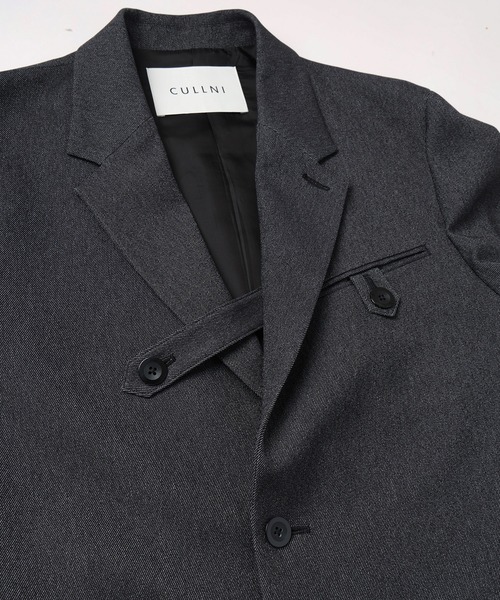 CULLNI(クルニ)の「Faux Denim Slant Belt Tailored Jacket(テーラードジャケット・メンズ・ネイビー/ブルー/ブラック・1/2/0)」の10枚目の写真