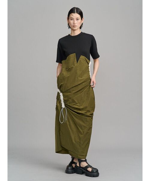 UN3D.（アンスリード）の「CURVE GATHER DOCKING OP / カーブギャザードッキングワンピース（ワンピース・レディース・ブラック/その他1・38/36）」の3枚目の写真