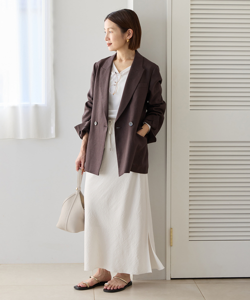 IENA（イエナ）の「アンティークサテン イージースカート（スカート・レディース・ホワイト/ブラウン/ネイビー・34/36/38）」の12枚目の写真