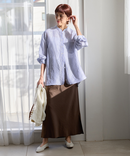 IENA（イエナ）の「アンティークサテン イージースカート（スカート・レディース・ホワイト/ブラウン/ネイビー・34/36/38）」の22枚目の写真