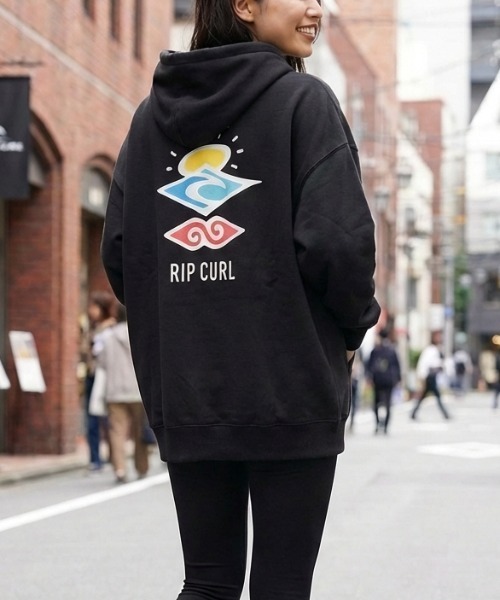 rip curl(リップカール)の「【RIPCURL(リップカール)】SEARCH ICON HOOD フーディー プルオーバーパーカー バックプリント(パーカー・レディース・ブラック・SMALL)」の1枚目の写真
