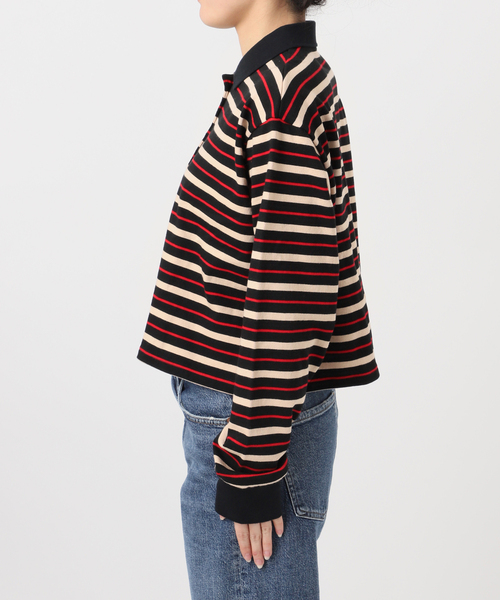 journal standard L'essage（ジャーナルスタンダードレサージュ）の「マルチボーダーロングスリーブポロシャツ（Tシャツ/カットソー・レディース・ブラウン系その他/ブラック・FREE）」の15枚目の写真