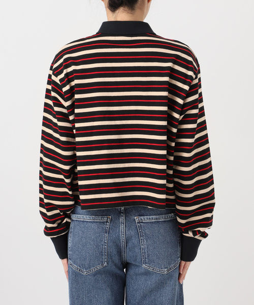 journal standard L'essage（ジャーナルスタンダードレサージュ）の「マルチボーダーロングスリーブポロシャツ（Tシャツ/カットソー・レディース・ブラウン系その他/ブラック・FREE）」の16枚目の写真