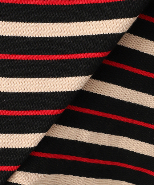 journal standard L'essage（ジャーナルスタンダードレサージュ）の「マルチボーダーロングスリーブポロシャツ（Tシャツ/カットソー・レディース・ブラウン系その他/ブラック・FREE）」の21枚目の写真