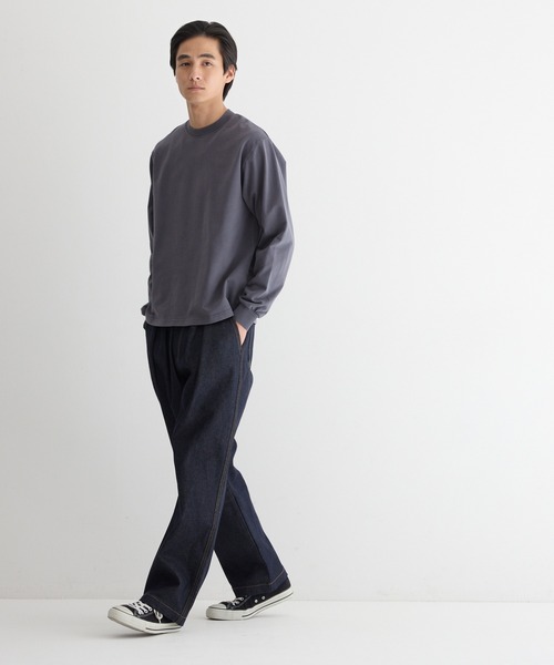coca(coca)(コカ)の「ヴィンテージ加工インレーロンT(Tシャツ/カットソー・メンズ・チャコール/ライトグリーン・XL/L/M)」の4枚目の写真