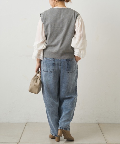 PUAL CE CIN（ピュアルセシン）の「ニットジレベスト（ベスト・レディース・グレー/ブラック/アイボリー・FREE）」の15枚目の写真