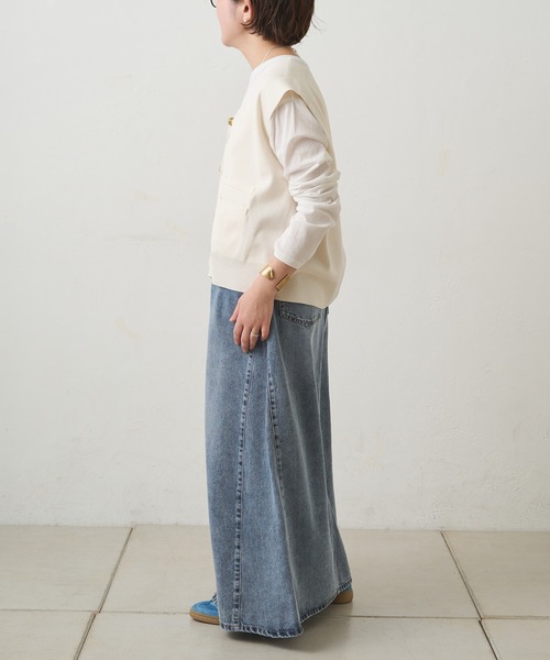 PUAL CE CIN（ピュアルセシン）の「ニットジレベスト（ベスト・レディース・グレー/ブラック/アイボリー・FREE）」の8枚目の写真