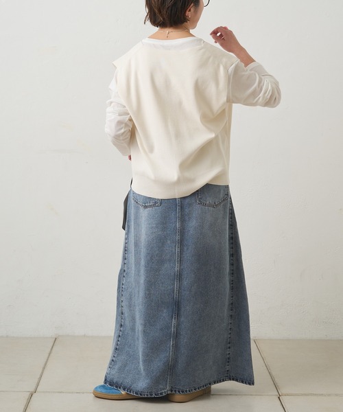 PUAL CE CIN（ピュアルセシン）の「ニットジレベスト（ベスト・レディース・グレー/ブラック/アイボリー・FREE）」の9枚目の写真