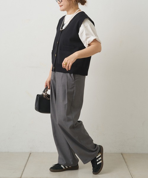 PUAL CE CIN（ピュアルセシン）の「ニットジレベスト（ベスト・レディース・グレー/ブラック/アイボリー・FREE）」の20枚目の写真