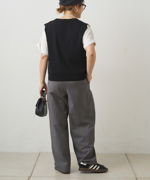 PUAL CE CIN（ピュアルセシン）の「ニットジレベスト（ベスト・レディース・グレー/ブラック/アイボリー・FREE）」の21枚目の写真