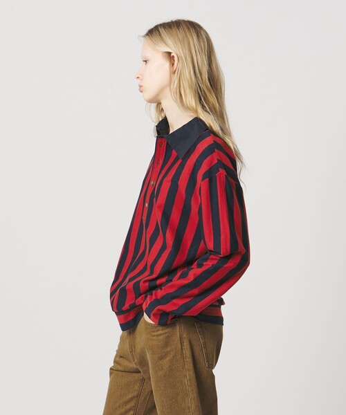 ATTISESSION（アティセッション）の「＜ATTISESSION＞コットン ストライプ ラガー シャツ（シャツ/ブラウス・レディース・レッド/グレー系・FREE）」の9枚目の写真