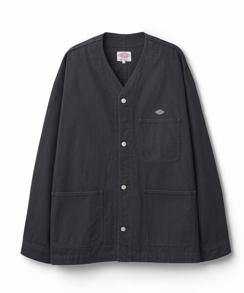 DANTON（ダントン）の「Men's Cotton Drill Collarless Jacket（ノーカラージャケット・メンズ・ブラック・44/38）」の2枚目の写真