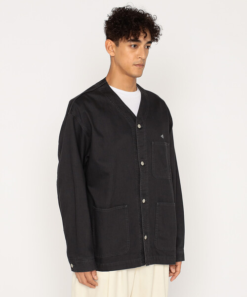 DANTON（ダントン）の「Men's Cotton Drill Collarless Jacket（ノーカラージャケット・メンズ・ブラック・44/38）」の5枚目の写真
