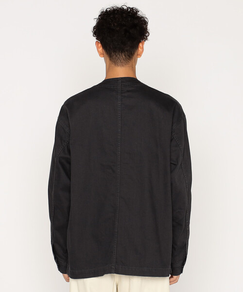 DANTON（ダントン）の「Men's Cotton Drill Collarless Jacket（ノーカラージャケット・メンズ・ブラック・44/38）」の8枚目の写真