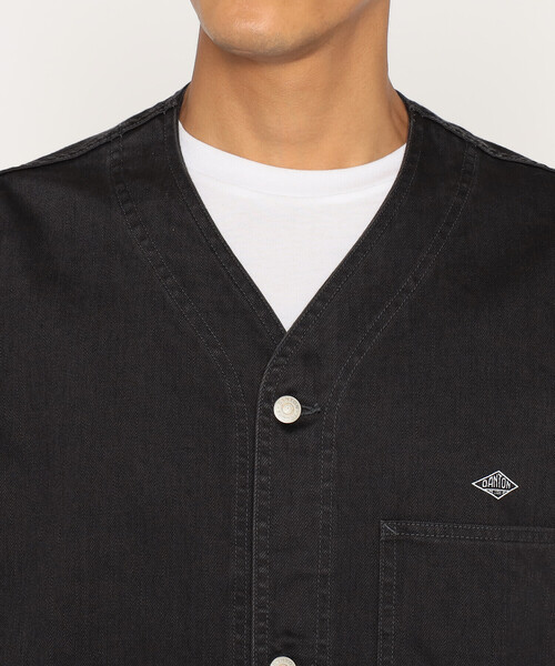 DANTON（ダントン）の「Men's Cotton Drill Collarless Jacket（ノーカラージャケット・メンズ・ブラック・44/38）」の9枚目の写真