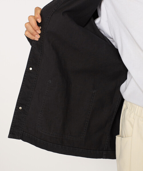DANTON（ダントン）の「Men's Cotton Drill Collarless Jacket（ノーカラージャケット・メンズ・ブラック・44/38）」の14枚目の写真