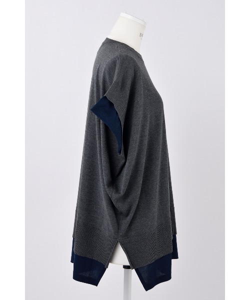 ENFOLD（エンフォルド）の「KNIT LAYERED PULLOVER（ニット/セーター・レディース・チャコールグレー・38）」の4枚目の写真